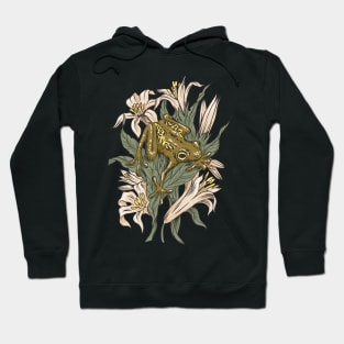 Cottagecore Aesthetic Frog On Flowers Hoodie